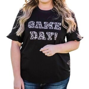 NWT Layerz Clothing BLACK GAME DAY TEE T-SHIRT TOP Embroidered Spirit 3XL/3X